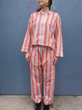 Pyjamas Blockprint - Orange Stripe