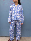 Pyjamas Blockprint - Blue Flower