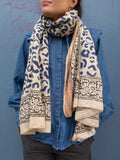 Bagru Scarf - Blue Leo 03