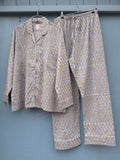 Pyjamas Blockprint - Grey Beige