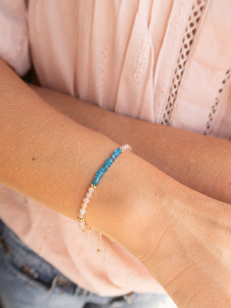 Mineral Bracelet Uncut - Blue Apatite