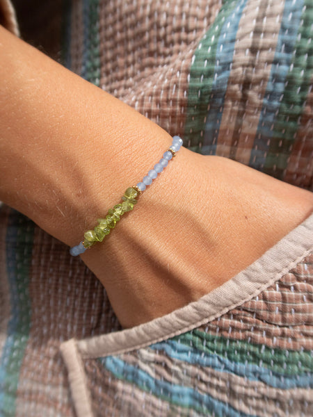 Mineral Bracelet Uncut - Green Peridot