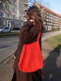 Suede Shopper Bag Marrakech - Red