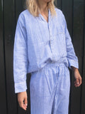 Pyjamas Blockprint - Blue Stripe