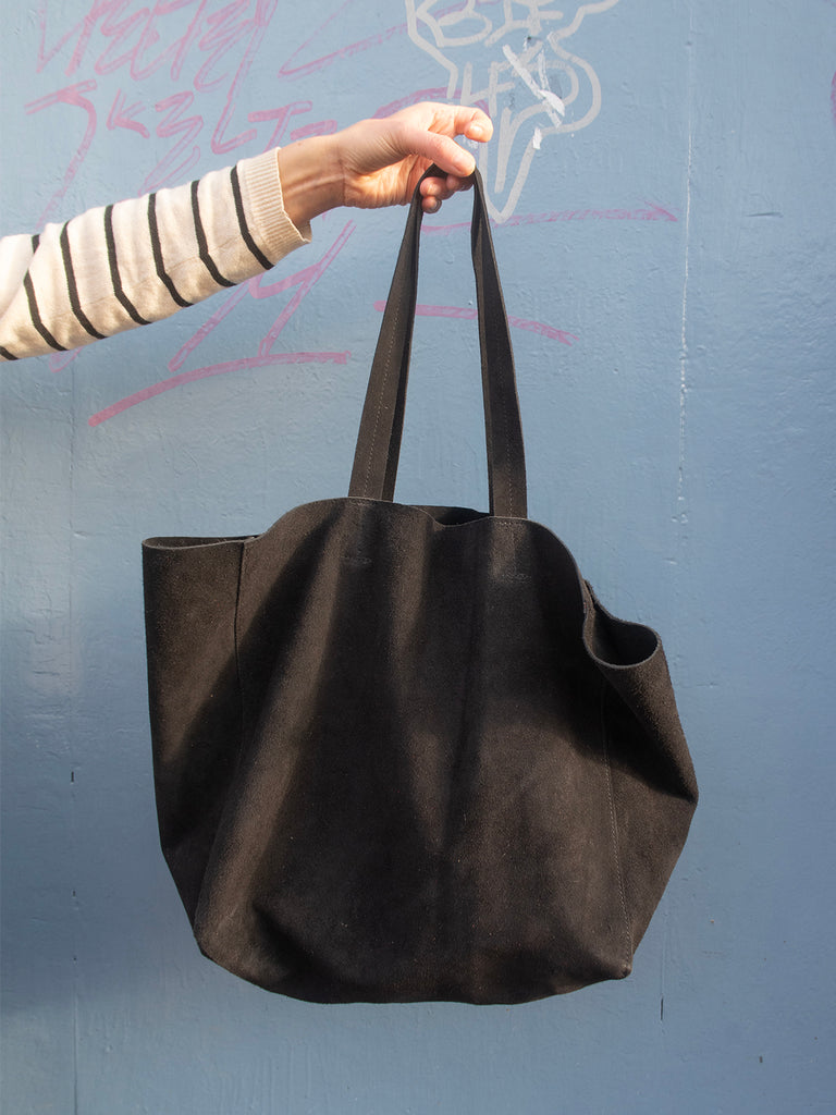 Suede Shopper Bag Marrakech - Black