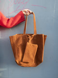 Suede Shopper Bag Marrakech - Cognac